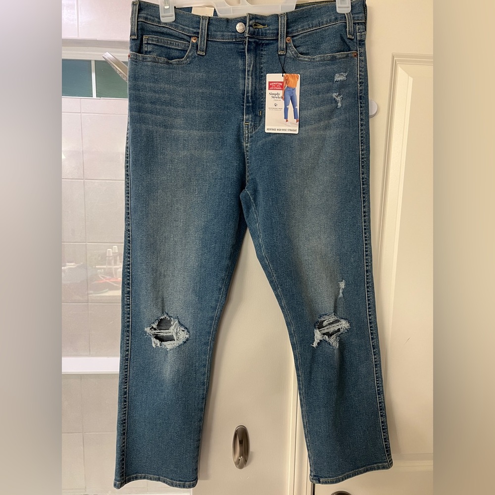NEW Signature by Levi Strauss Size 14 | W32 Heritage High Rise Straight Jeans